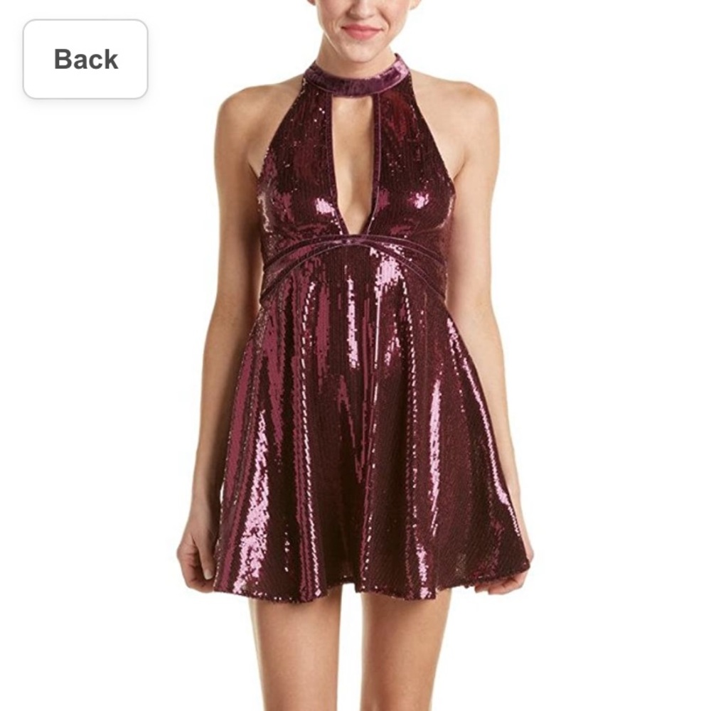Free People Halter Sequin Mini Dress